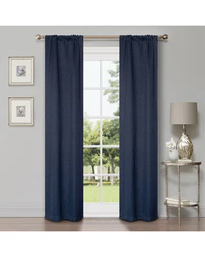Superior 26x84 Shimmer Abstract Modern Blackout 2pc Curtain Panel Set In Navy