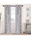 Superior 26x84 Venetian Damask Jacquard 2pc Curtain Panel Set In Silver