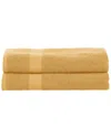Superior 2pc Cotton Bath Sheet Set In Yellow
