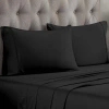 Superior 300 Thread Count Egyptian Cotton Blend Solid Pillowcases Set In Black