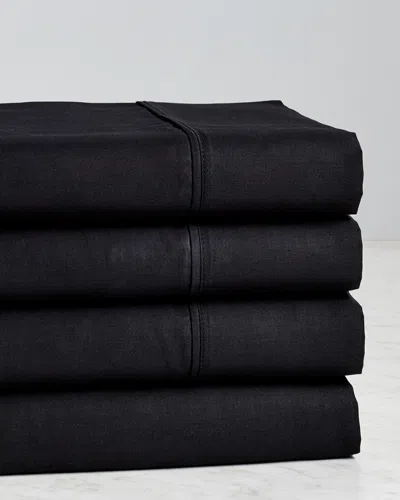 Superior 300 Thread Count Egyptian Cotton Solid Deep Pocket Sheet Set In Black
