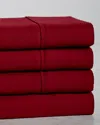 Superior 300 Thread Count Egyptian Cotton Solid Deep Pocket Sheet Set In Red