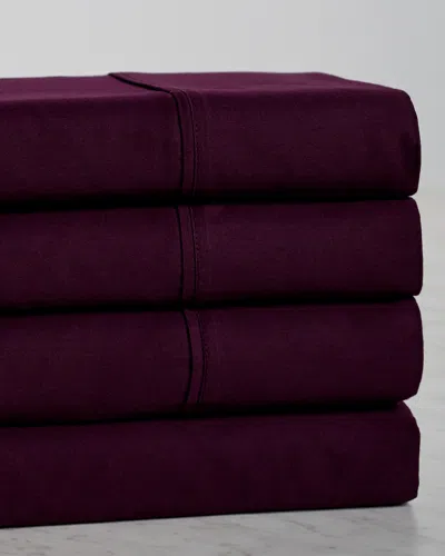 Superior 300 Thread Count Egyptian Cotton Solid Deep Pocket Sheet Set In Purple