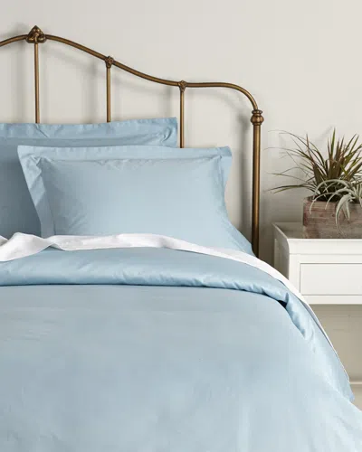 Superior 300 Thread Count Egyptian Cotton Solid Duvet Cover Set In Blue