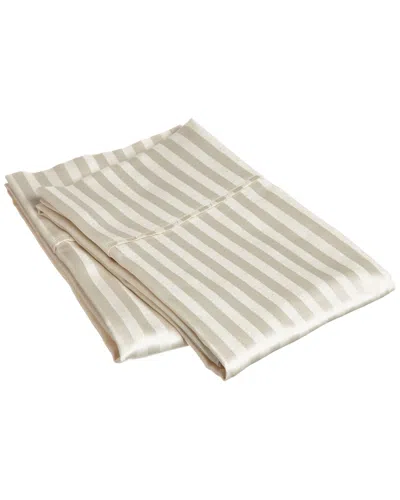 Superior 300 Thread Count Egyptian Cotton Striped Pillowcases In Neutral