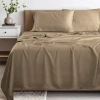 Superior 300 Thread Count Rayon From Bamboo Solid Deep Pocket Bed Sheet Set In Taupe