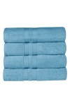 Superior 4-piece Turkish Cotton Bath Towels In Blue