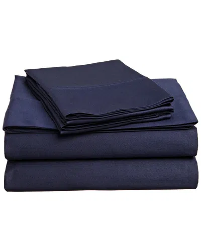 Superior 400 Thread Count Egyptian Cotton Solid Deep Pocket Sheet Set In Blue