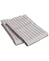 Superior 400 Thread Count Egyptian Cotton Striped Pillowcases In Gray
