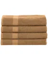 Superior 4pc Cotton Bath Towel Set In Brown