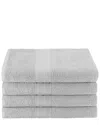 Superior 4pc Cotton Bath Towel Set In Gray