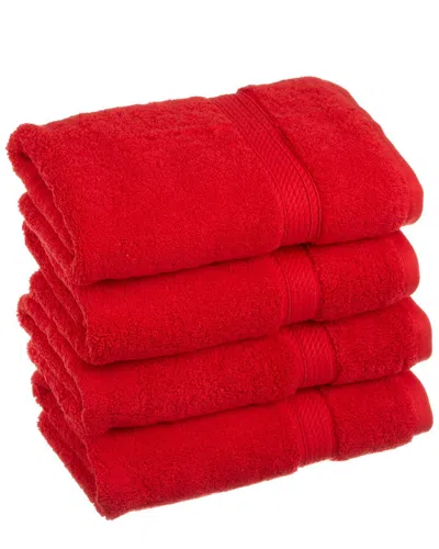 Superior 4pc Egyptian Cotton Hand Towel Set In Red