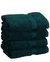 Superior 4pc Egyptian Cotton Hand Towel Set In Green