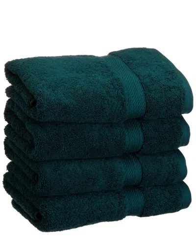 Superior 4pc Egyptian Cotton Hand Towel Set In Green