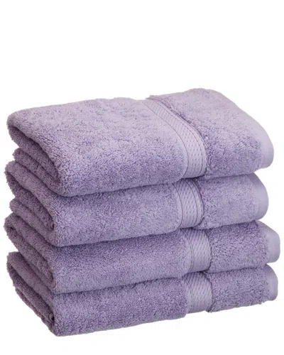 Superior 4pc Egyptian Cotton Hand Towel Set In Purple