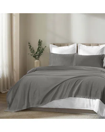 Superior 500 Thread Count Apus 100% Cotton Perfect Fit Deep Pocket Sheet Set In Gray