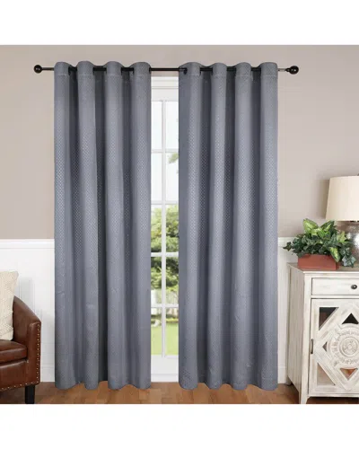 Superior 52x120 Shimmer Abstract Modern Blackout 2pc Curtain Panel Set In Gray