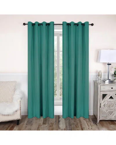 Superior 52x120 Solid Classic Modern Blackout 2pc Curtain Panel Set In Green
