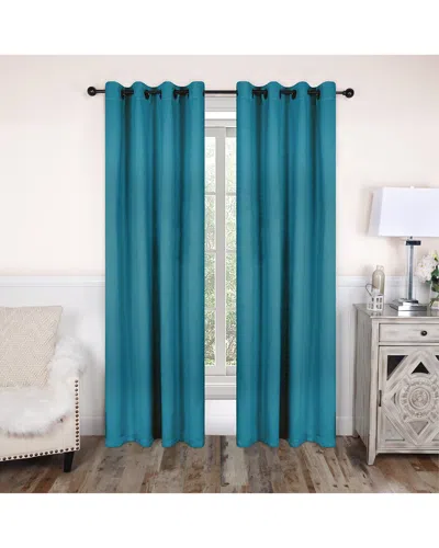 Superior 52x120 Solid Classic Modern Blackout 2pc Curtain Panel Set In Blue