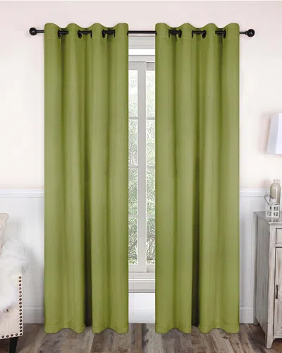 Superior 52x120 Solid Classic Modern Blackout 2pc Curtain Panel Set In Green
