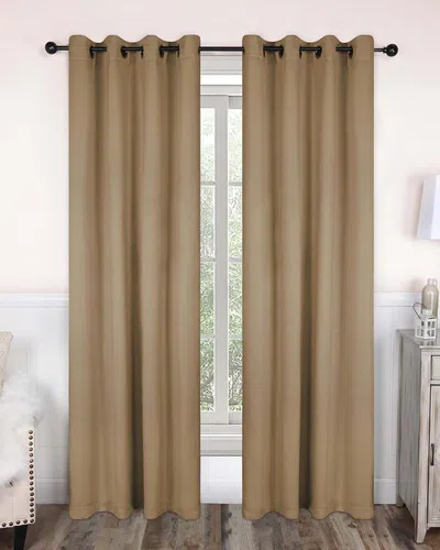 Superior 52x120 Solid Classic Modern Blackout 2pc Curtain Panel Set In Brown