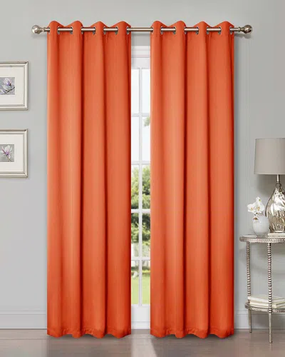 Superior 52x120 Solid Classic Modern Blackout 2pc Curtain Panel Set In Orange