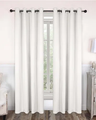 Superior 52x120 Solid Classic Modern Blackout 2pc Curtain Panel Set In White