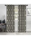 Superior 52x96 Cordon Jacquard Grommet 2pc Curtain Panel Set In Black