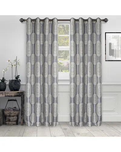 Superior 52x96 Cordon Jacquard Grommet 2pc Curtain Panel Set In Cream