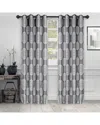 Superior 52x96 Cordon Jacquard Grommet 2pc Curtain Panel Set In Silver
