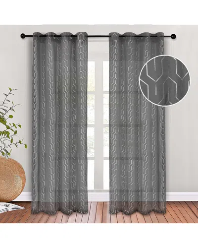 SUPERIOR SUPERIOR 52X96 CORMAC PRINTED SHEER 2PC CURTAIN PANEL SET