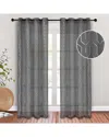 Superior 52x96 Cormac Printed Sheer 2pc Curtain Panel Set In Grey