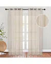 Superior 52x96 Cormac Printed Sheer Of 2 Pan 2pc Curtain Panel Set In Ivory