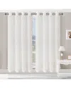 Superior 52x96 Embroidered Delicate Flower Sheer Grommet 2pc Curtain Panel Set In Beige