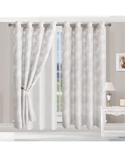 SUPERIOR SUPERIOR 52X96 FOLIAGE VINTAGE RUSTIC LEAVES SHEER 2PC CURTAIN PANEL SET
