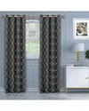 Superior 52x96 Imperial Trellis Blackout 2pc Curtain Panel Set In Charcoal
