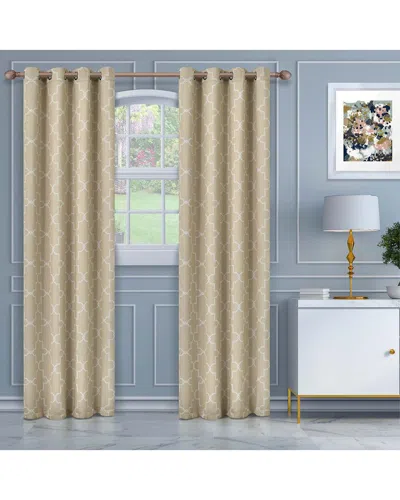 Superior 52x96 Imperial Trellis Blackout 2pc Curtain Panel Set In Ivory