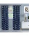Superior 52x96 Imperial Trellis Blackout 2pc Curtain Panel Set In Navy