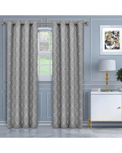 Superior 52x96 Imperial Trellis Blackout 2pc Curtain Panel Set In Silver