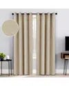 Superior 52x96 Jaxon Textured Blackout 2pc Curtain Panel Set In Beige