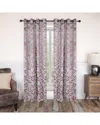 Superior 52x96 Leaves Modern Bohemian Blackout 2pc Curtain Panel Set In Beige