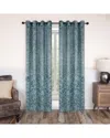 Superior 52x96 Leaves Modern Bohemian Blackout 2pc Curtain Panel Set In Green