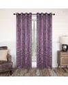 Superior 52x96 Leaves Modern Bohemian Blackout 2pc Curtain Panel Set In Purple
