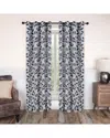 Superior 52x96 Leaves Modern Bohemian Blackout 2pc Curtain Panel Set In White