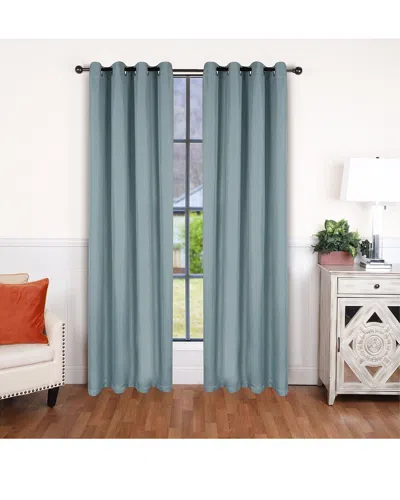 Superior 52x96 Linen-inspired Classic Modern Blackout 2pc Curtain Panel Set In Blue