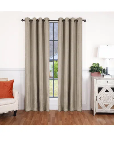 Superior 52x96 Linen-inspired Classic Modern Blackout 2pc Curtain Panel Set In Brown