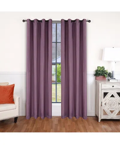 Superior 52x96 Linen-inspired Classic Modern Blackout 2pc Curtain Panel Set In Purple