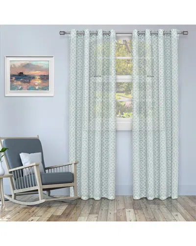 SUPERIOR SUPERIOR 52X96 PRINTED HONEY COMB SHEER 2PC CURTAIN PANEL SET