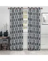 Superior 52x96 Ribbon Blackout Grommet 2pc Curtain Panel Set In Grey