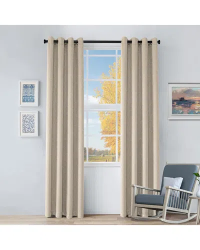 Superior 52x96 Senna Textured Blackout 2pc Curtain Panel Set In Beige